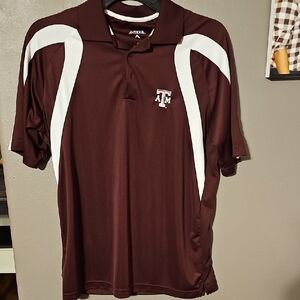 Antigua Men's Burgundy and White Polo Shirt